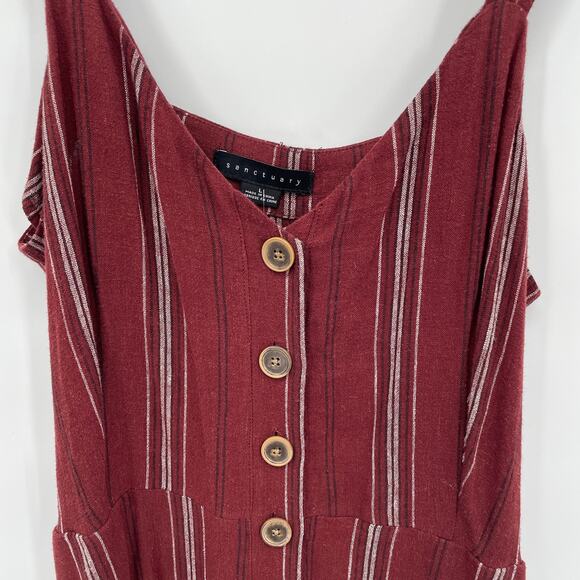 SANCTUARY Evereve NWT Sedona Maroon Striped Jumpsuit // L - Picture 8 of 12